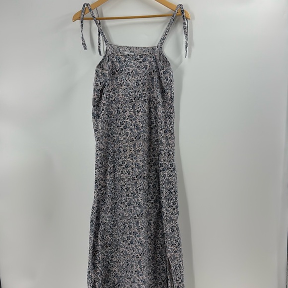 Fashion Fuse blue and white ditzy print cotton spaghetti strap maxi slip dress - Picture 14 of 14